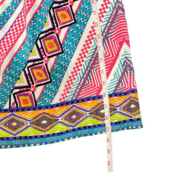 Flying Tomato Boho Blouse Women’s Size Medium Multicolor Geometric Tunic Top - Picture 8 of 10